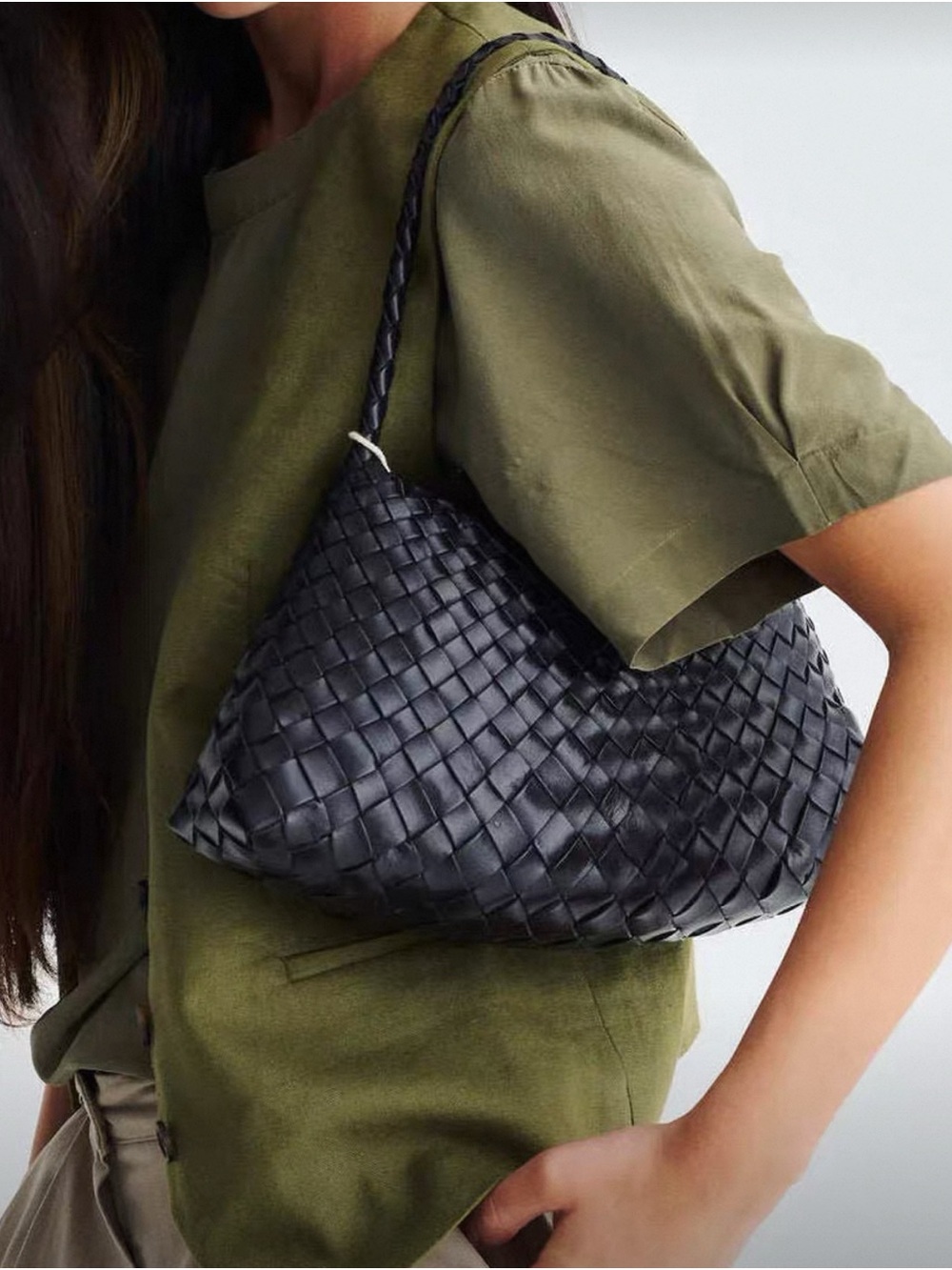 DRAGON DIFFUSION Rosanna mini woven leather tote